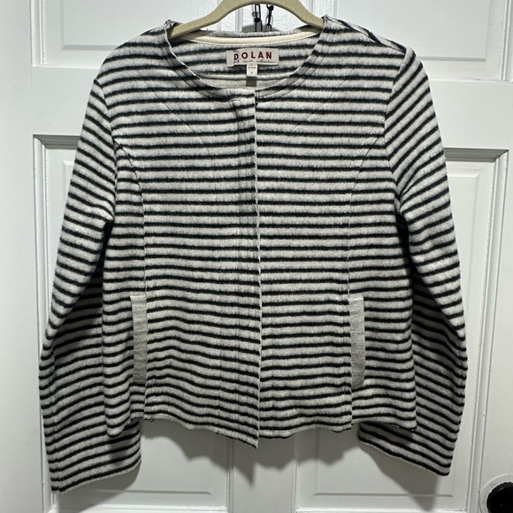 Anthropologie Dolan Left Coast striped moto sweater jacket Size Medium EUC - Picture 3 of 7